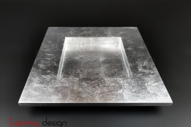 Silver square lacquer tray - size S/ 23cm